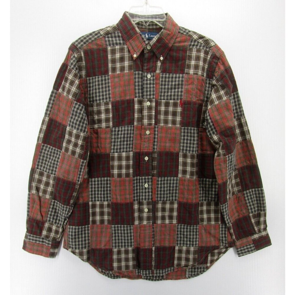 Ralph Lauren Red Brown Plaid Button-Down Shirt